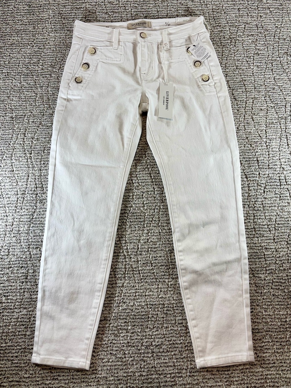 NEW Liverpool Jeans Women’s Size 4/27 Bright White‎ The Ankle SkinnyJeans